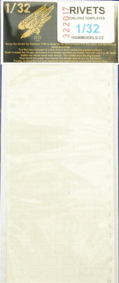 1/32 Oblong Templates  Positive Rivets Set