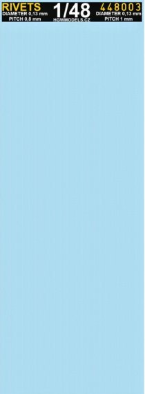 1/48 Rivets diameter 0,13mm, pitch 0,8mm / 1 mm