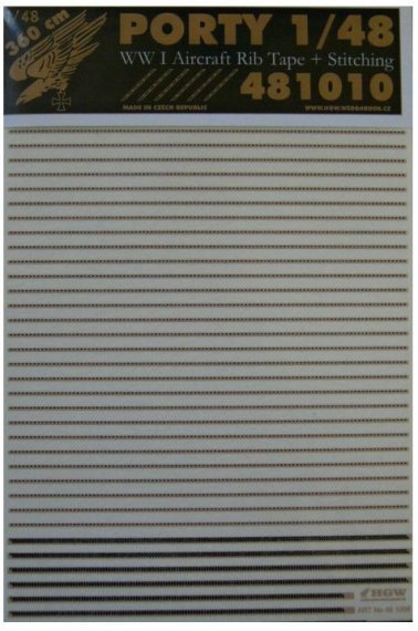 1/48 Aircraft Rib Tape WWI + Stitching (360 cm)