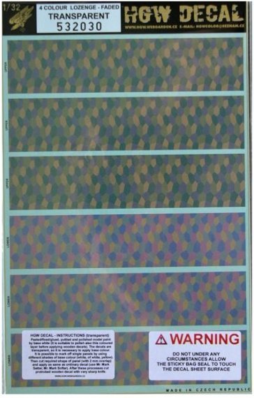 1/32 Decals 4-colour LOZENGE  Faded (transparent)