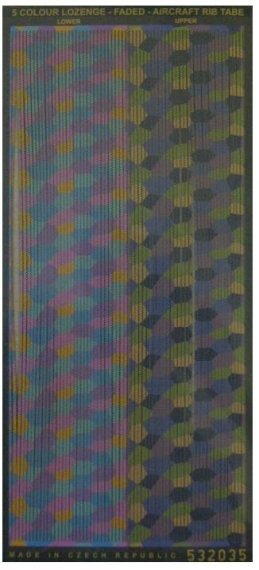 1/32 Aircr.Rib Tape 5-col. lozenge faded (jagged)