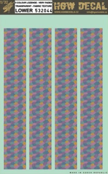 1/32 5 Colour Lozenge Transparent Fabric Texture Lower