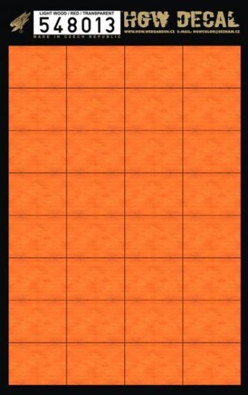 1/48 Decals Light Wood  RED (transparent)