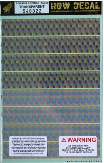 1/48 Decals 5-colour LOZENGE  Faded (transparent)