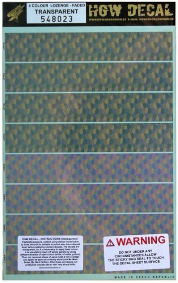 1/48 Decals 4-colour LOZENGE  Faded (transparent)