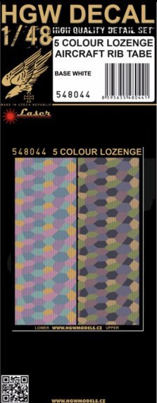 1/48 5 Colour Lozenge Aircraft Rib Tapes 5 color lozenge decals