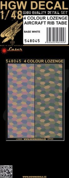 1/48 4 Colour Lozenge Aircraft Rib Tapes 4 color lozenge decals