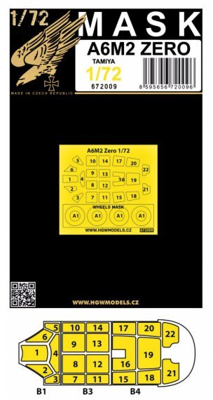 1/72 Mitsubishi A6M2 Zero mask for Tamiya
