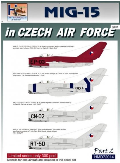 1/72 Decals MiG-15 in Czech Air Force  Part 2