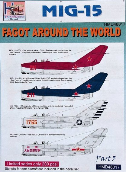1/48 Decals MiG-15 Fagot around the world  Part 3