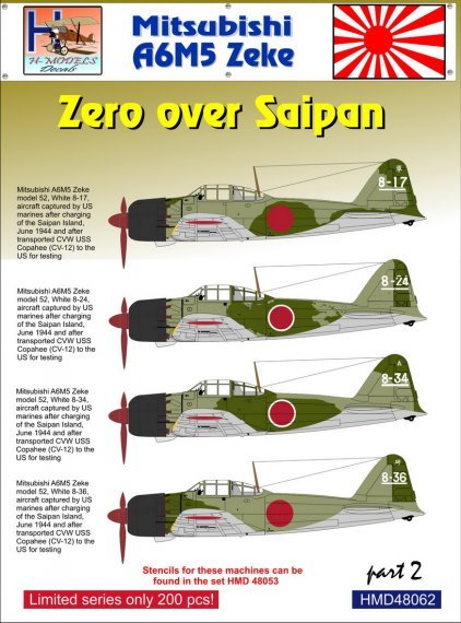 1/48 Decals Mitsubishi A6M5 Zeke over Saipan Pt.1