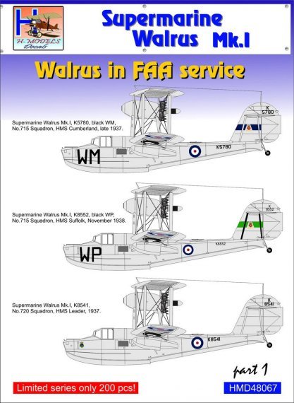 1/48 Supermarine Walrus Mk.I/Mk.II in FAA Service, Pt.1