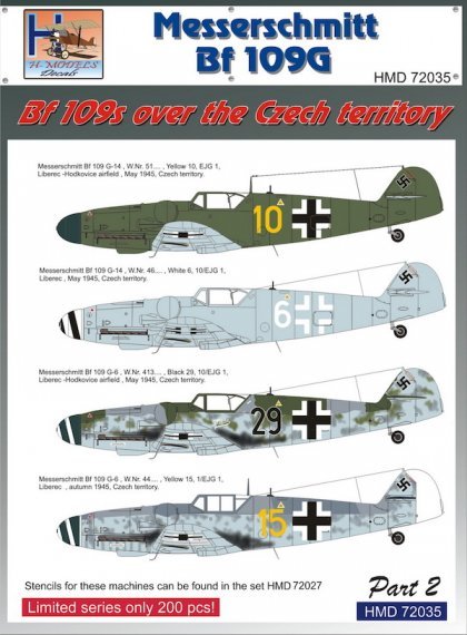 1/72 Decals Bf 109G over the Czech territory Pt.2