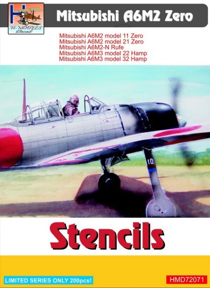 1/72 Stencils Mitsubishi A6M2 Zero