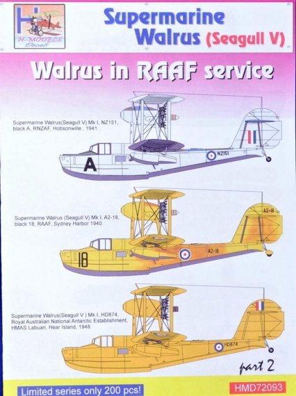1/72 Westland Walrus Mk.I /Seagull Mk.V in RAAF Service, Pt.2
