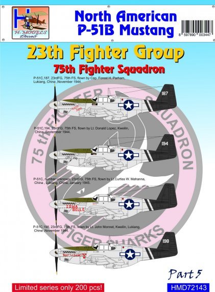 H-Model D�calcomanies P-51C Mustang 23e FG 1/72