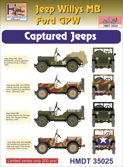 1/35 Decals Jeep Willys MB/Ford GPW Captured Jeeps