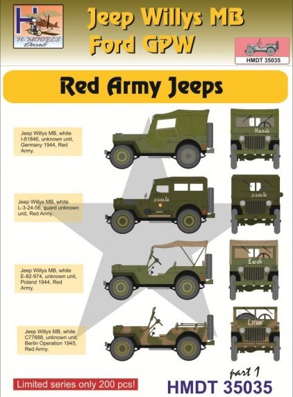 1/35 Decals Jeep Willys MB/Ford GPW Red Army 1