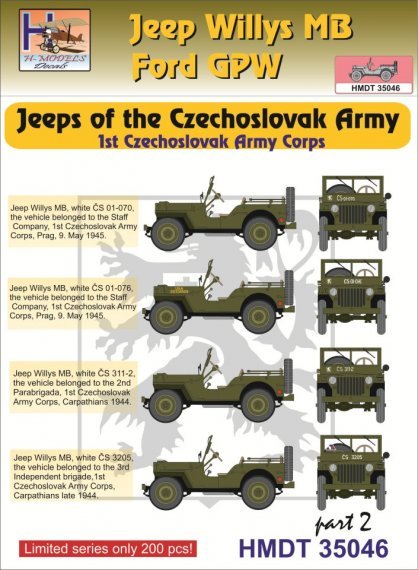 1/35 Decals J.Willys MB/Ford GPW CZ Army Corps