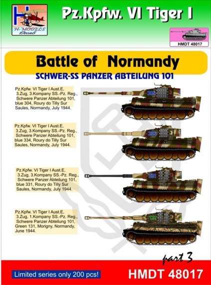 1/48 Decals Pz.Kpfw.VI Tiger I Battle Normandy 3
