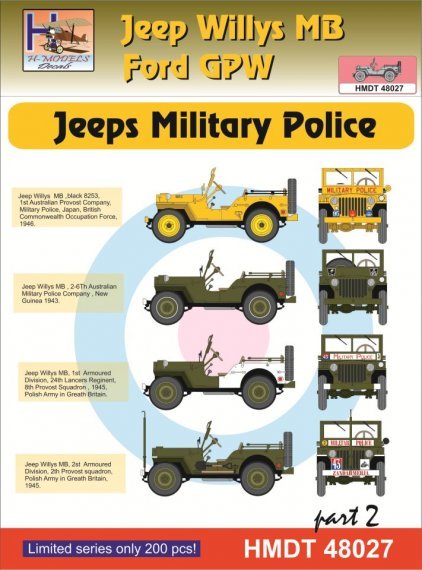 1/48 Decals Jeep Willys MB/Ford GPW Military Police 2