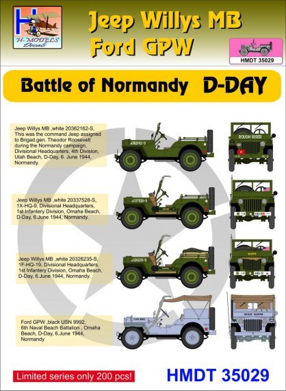1/35 Willys Jeep MB/Ford GPW D-Day Battle of Normandy
