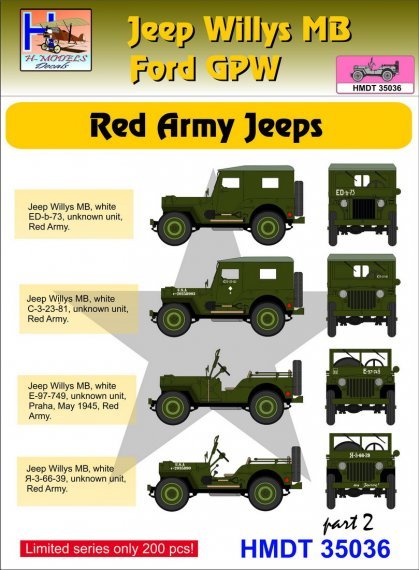 1/35 Decals Jeep Willys MB/Ford GPW Red Army 2