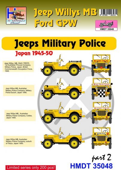 1/35 Willys Jeep MB/U.S. Ford Gpw Jeeps Military Police, Pt.2
