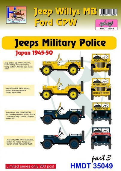 1/35 Willys Jeep MB/U.S. Ford Gpw Jeeps Military Police, Pt.3