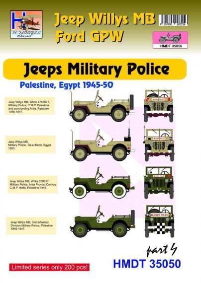 1/35 Willys Jeep MB/U.S. Ford Gpw Jeeps Military Police, Pt.4