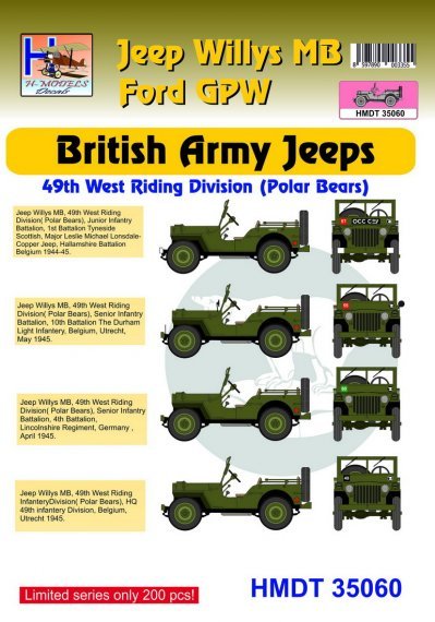 1/35 Willys Jeep MB/U.S. Ford Gpw British Army Jeeps 49th