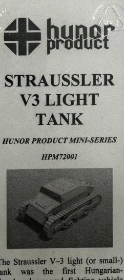 Hunor Product Straussler V3 Light Tank 1/72