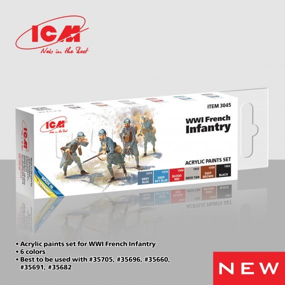 WWI French infantry Acrylic paint set
