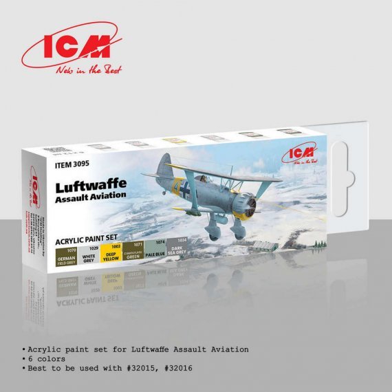 ICM Peintures Luftwaffe Assault Aviation 6x12ml