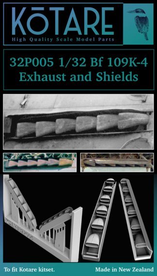 1/32 Messerschmitt Bf-109K-4 3d-Printed exhaust and shields