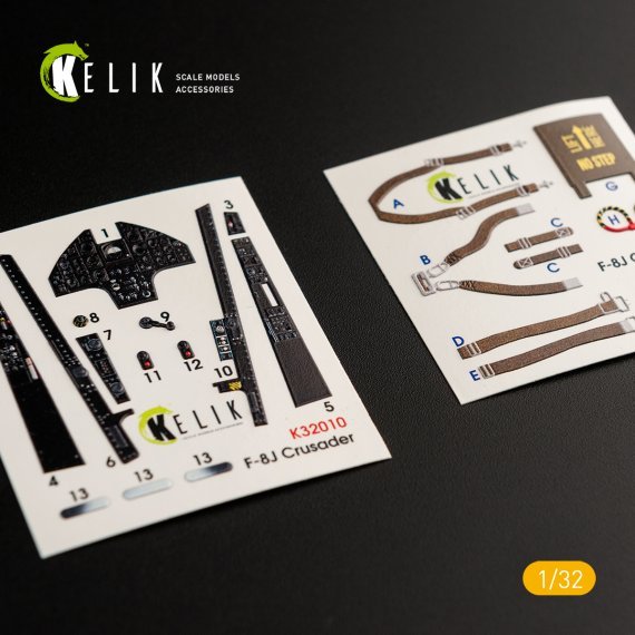 1/32 Vought F-8J Crusader-Interior 3D Decal for Trumpeter kits