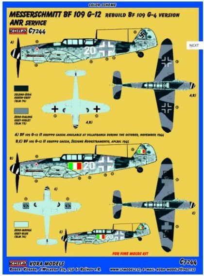 1/72 Bf 109 G-12 Conv.set (ANR service)