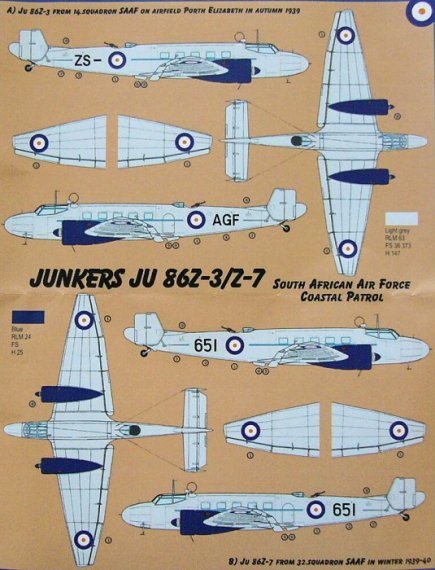 1/72 Ju 86Z-3/Z-7 SAAF Coastal Patrol  Conv.Set