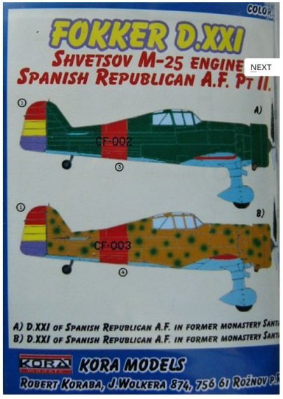 1/72 Fokker C.X M-25 Engine Conv.Set (Spanish Rep)