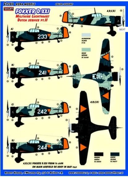 1/72 Fokker D.XXI Conv.Set (Dutch service, part 2)