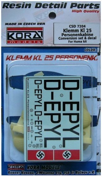 1/72 Klemm Kl 25 Personenkabine  Conv.set & decal