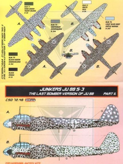 1/72 Ju 88 S-3 Conv.set&decal  Part II. (HAS,AMT)