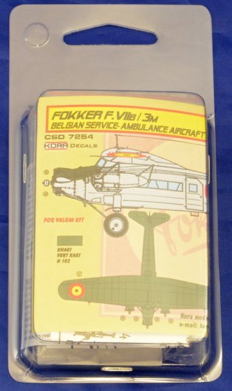 1/72 Fokker F.VIIB/3M Belgium set & decal