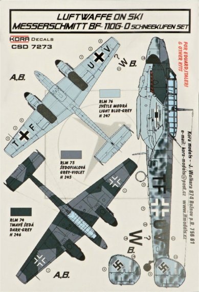 1/72 Messerschmitt Bf-110G-0 Ski  Conversion set & decal