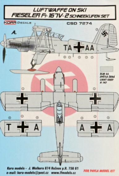 1/72 Fiesler Fi-167V-2 Ski  Conversion set & decal