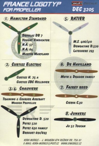1/32 Decals France logotypes for propellers