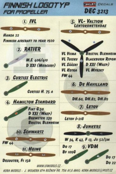 1/32 Decals Finnish logotypes for propellers