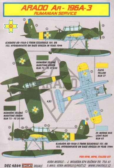 1/48 Decals Ar-196A-3 Akula (Romanian Service)