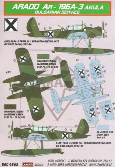 1/48 Decals Ar-196A-3 Akula (Bulgarian Service)