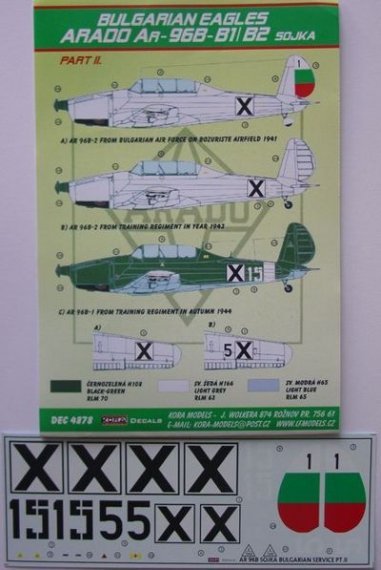 1/48 Decals Ar-96B-B1/B2 Sojka (Bulgarian Eagles)